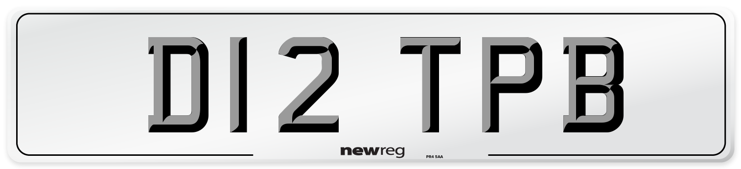 D12 TPB Number Plate from New Reg